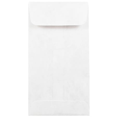 JAM Paper® Tyvek® Coin Envelopes, #7, Gummed Seal, White, Pack Of 50 Envelopes