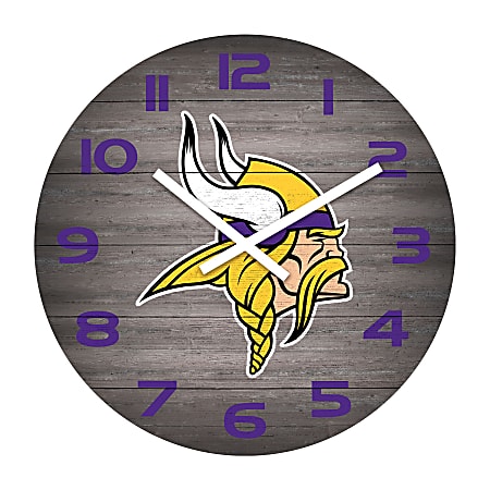 Imperial NFL Weathered Wall Clock, 16”, Minnesota Vikings