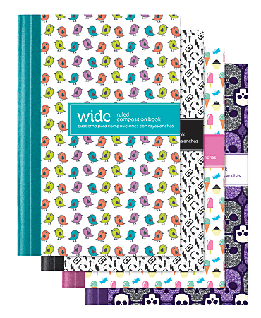 Office Depot® Brand Mini Fashion Composition Book, 3 1/4" x 4 1/2", Wide Ruled, 80 Sheets, Assorted Designs (No Design Choice)