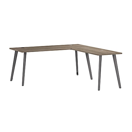 WorkPro Motiva 72"W Modern L-Shaped Office Desk With Metal Legs, Modern Hickory, Installation Included