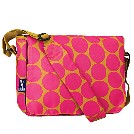 Wildkin Kickstart Messenger Bag, Big Dots Hot Pink