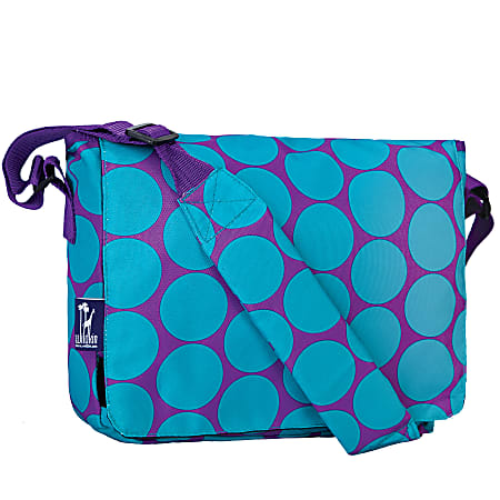 Wildkin Kickstart Messenger Bag, Big Dots Aqua