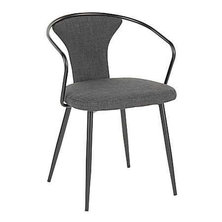 LumiSource Waco Upholstered Chair, Dark Gray/Black