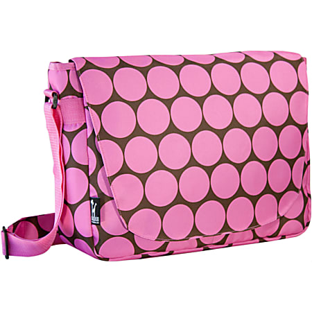 Wildkin Laptop Messenger Bag Big Dots Pink Office Depot