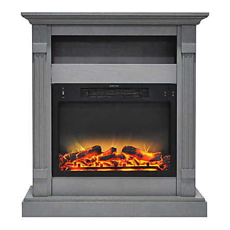 Cambridge® Sienna Electric Fireplace With Enhanced Log Display, 34", Gray
