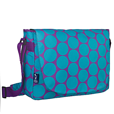 Wildkin Laptop Messenger Bag, Big Dots Aqua