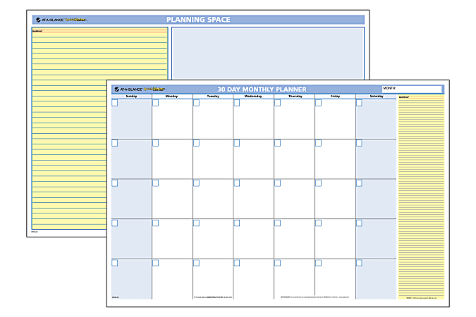 AT-A-GLANCE® QuickNotes® 30-Day Erasable/Reversible Wall Planner, 30% Recycled