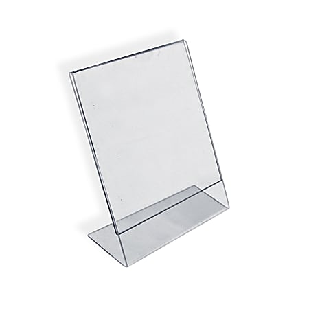 Azar Displays Acrylic L-Shaped Sign Holders, 14" x 11", Clear, Pack Of 10