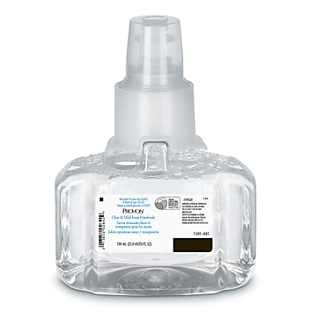 Provon LTX-7 Clear & Mild Foam Handwash Refill - Fragrance-free ScentFor - 23.7 fl oz (700 mL) - Pump Bottle Dispenser - Kill Germs - Hand - Moisturizing - Clear - Rich Lather, Dye-free, Bio-based - 3 / Carton