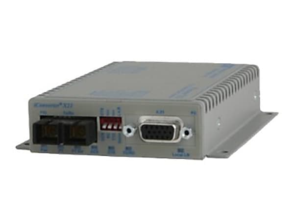 Omnitron Systems X.21 Serial to Fiber Media Converter - 1 x SC Ports - 18.64 Mile - Desktop, Rail-mountable