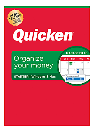 Quicken® Starter Personal Finance Software, 1-Year Subscription, For PC/Mac®