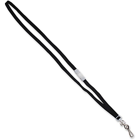 Advantus 36&quot; Deluxe Breakaway Neck Lanyard with J-Hook - 24 / Box - 36&quot; Length - Black - Nylon, Metal