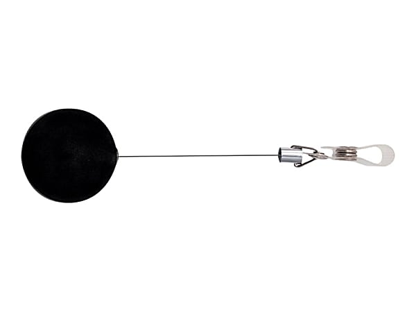 Advantus Premier Retractable Heavy Duty ID Reel With Badge Clip - Plastic, Steel - Black, Silver - 12 / Box
