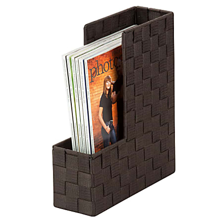 Honey-Can-Do Woven Magazine/File Bins, 3 3/4"L x 10"W x 12 1/2"H, Espresso, Pack Of 3