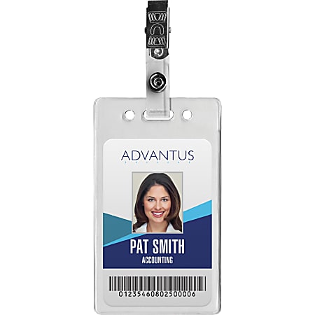 Advantus Badge Holder with Pen Loop, Black, 3.5 in. x 2.75 in, 12/BX — Shop  Advantus
