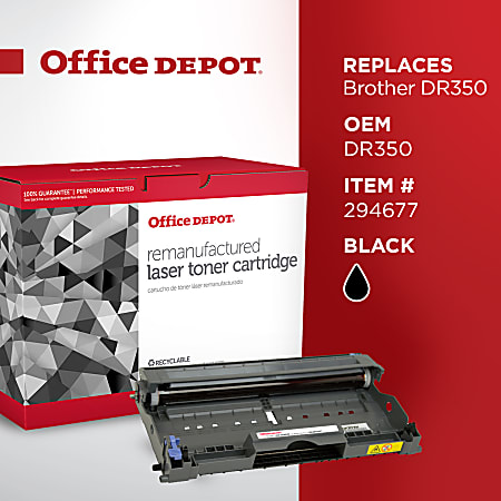 Remanufactured Black Drum Unit, Replacement for DR350, 12,000 Page-Yield, Ships in 1-3 Business Days
