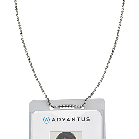 Advantus 36 ID Badge Chain 36 100 Box Nickel Plated Metallic - Office Depot