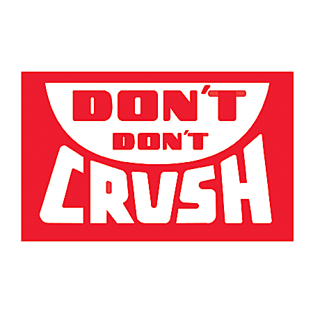 Tape Logic® Preprinted Shipping Labels, DL1380, "Don't Crush", 5" x 3", Red/White, Roll Of 500