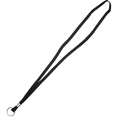 Advantus 36" Deluxe Lanyard With Key Ring, 36" Length, Black, Pack Of 23
