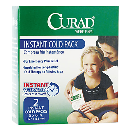 CURAD® Instant Cold Packs, 5" x 6", Box
