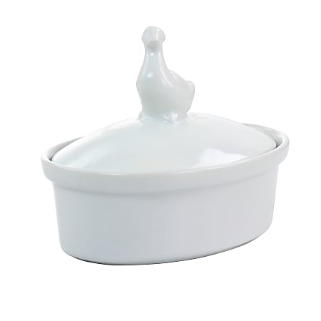 Martha Stewart Ceramic Oval Goose Container With Lid,