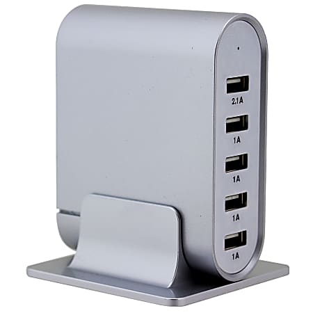 Trexonic 5-Port USB Compact Charging Station, Silver, 995105170M