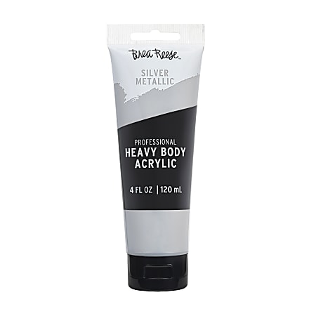 Brea Reese Professional Heavy-Body Acrylic Paint, 4 Oz, Silver