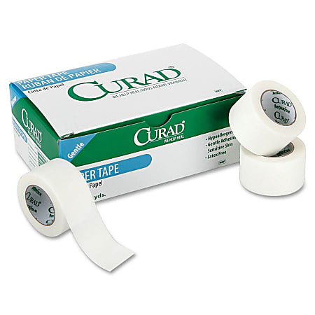 Curad® Paper Adhesive Tape, 1" x 10 Yd, White, Box Of 12