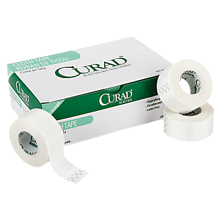 CURAD® Cloth Silk Adhesive Tape, 2" x 10 Yd., 6 rolls/box White