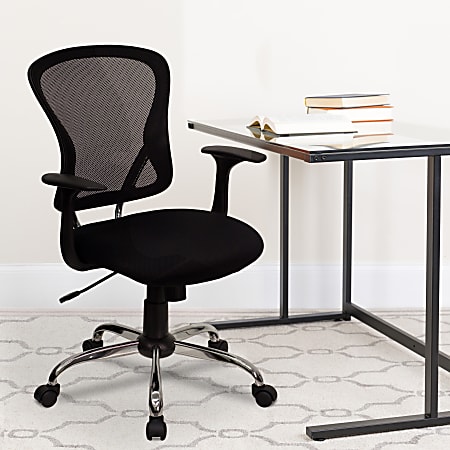 Flash Furniture Mesh Mid-Back Task Chair, Black/Chrome