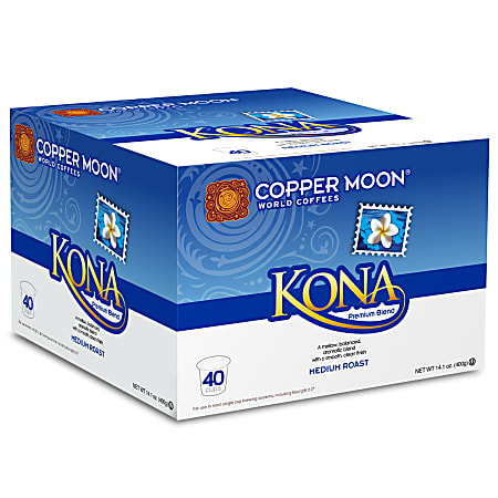 Copper Moon® World Coffees Single-Serve K-Cup®, Kona, 16.22 Oz, Carton Of 40