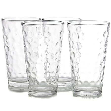 Gibson Home Great Foundations 4 Piece Tumbler Set 16 Oz Bubble Pattern  Clear - Office Depot