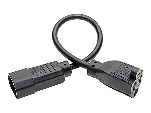 Eaton Tripp Lite Series NEMA 5-15R to C14 Computer AC Power Cable - 10A, 125V, 18 AWG, 1 ft. (0.31 m), Black - P00200110A