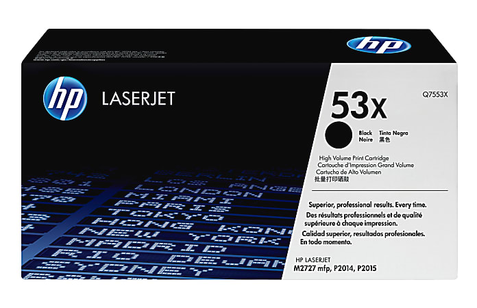 HP 53X Black High Yield Toner Cartridge, Q7553X