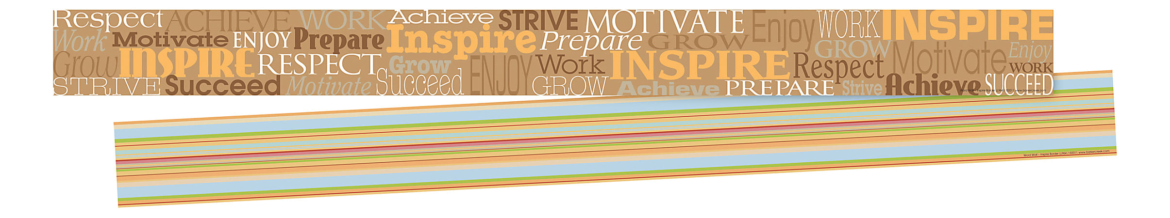 Barker Creek Double-Sided Border Strips, 3" x 35", Word Wall Inspire, Set Of 24