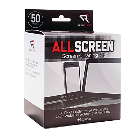 Advantus Read/Right Screen Cleaning Kit - For Display Screen - Alcohol-free, Ammonia-free, Reusable, Antimicrobial, Ant - RR15039