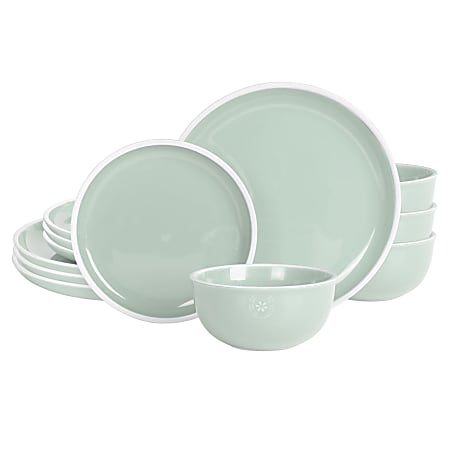 Wanda June Home By Miranda Lambert 12-Piece Stoneware Dinnerware Set, Aqua