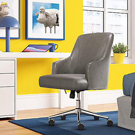 Serta Leighton Home Bonded Leather Mid Back Office Chair