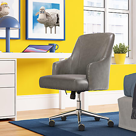 Serta® Leighton Home Bonded Leather Mid-Back Office Chair,