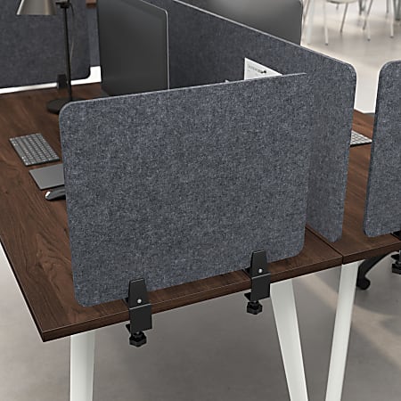 Bush Business Furniture Desktop Privacy Screen, Polyester, 22"W, Cool Charcoal, Standard Delivery