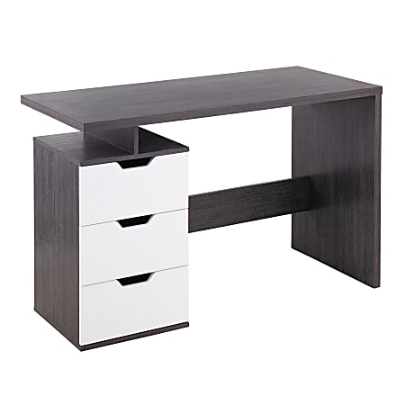 LumiSource Quinn 48"W Computer Desk, Charcoal/White