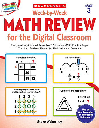 Scholastic Teacher Resources Week-By-Week Math Review For The Digital Classroom, Grade 3