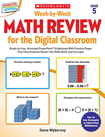 Scholastic Teacher Resources Week-By-Week Math Review For The Digital Classroom, Grade 5