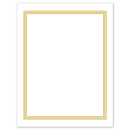 Avery® Printable Cards, S00-DPD-PRMWC10, Rectangle, 8-1/2" x 11", Matte White, Preprinted Multi-Lined Gold Border Design, Pack Of 10