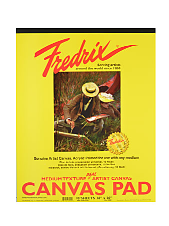 Fredrix Canvas Pad, 16" x 20", 10 Sheets