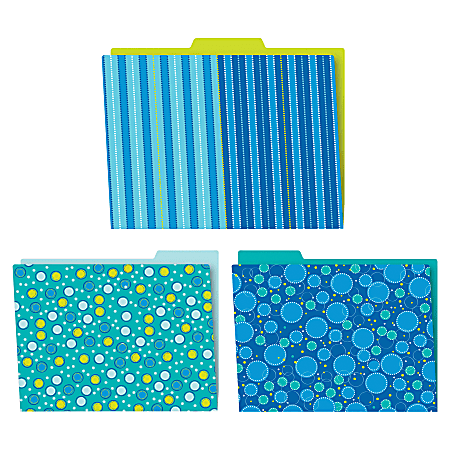 Carson Dellosa Bubbly Blues File Folders, Multicolor, Pack of 6