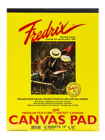 Fredrix Canvas Pad, 12" x 16", 10 Sheets