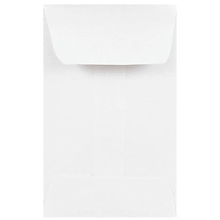JAM Paper® Coin Envelopes, #1, Gummed Seal, White, Pack Of 100 Envelopes