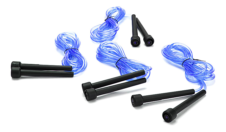 Mind Reader Adjustable Skipping Cable Jump Ropes, 9', Blue, Pack Of 4 Jump Ropes