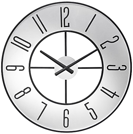Infinity Instruments Metropolitan Metal Wall Clock, 19-3/4" Diameter, Silver